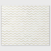 Zickzack Streifen Lines Gold Metallisches Weiß Ele Geschenkpapier (Flach)
