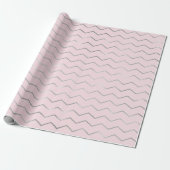 Zickzack Streifen Linien Silver Metallic Pink Eleg Geschenkpapier (Ungerollt)