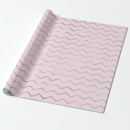 Zickzack Streifen Linien Silver Metallic Pink Eleg Geschenkpapier