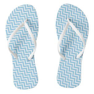 Zickzack Streifen mit blauer und weißer Diagonale Badesandalen