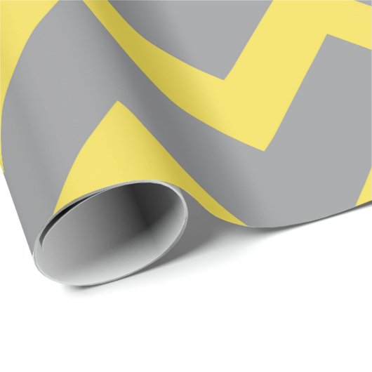 Zickzack Streifen mit grauem Muster Geschenkpapier (Rolleneckpunkt)