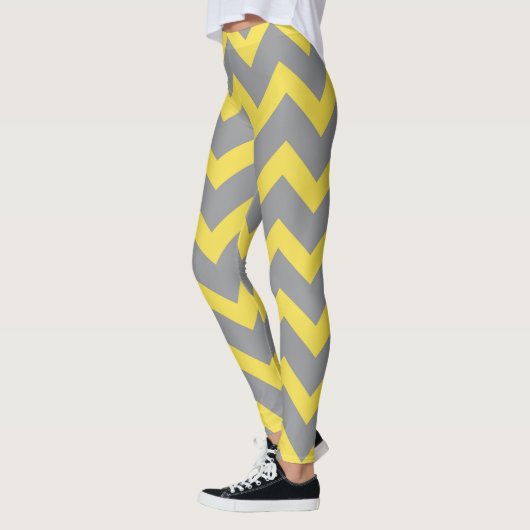 Zickzack Streifen mit grauem Muster Leggings (Links)