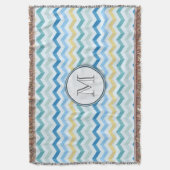 Zickzack Streifen mit Monogramm Decke (Vorderseite Vertikal)