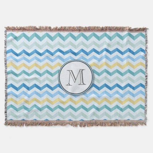 Zickzack Streifen mit Monogramm Decke (Vorderseite)