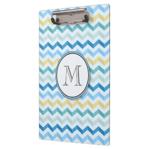 Zickzack Streifen mit Monogramm Klemmbrett