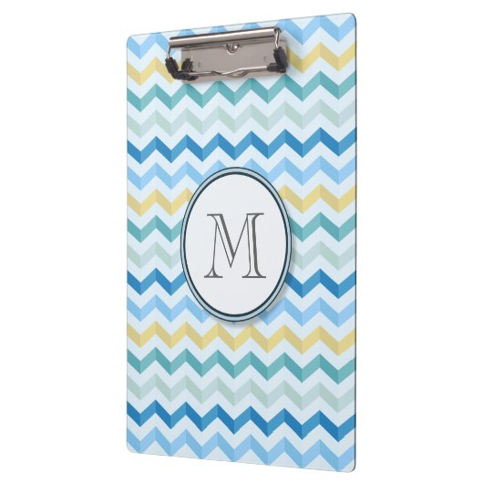 Zickzack Streifen mit Monogramm Klemmbrett (Links)