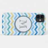 Zickzack Streifen mit rundem Monogramm Case-Mate iPhone Hülle (Rückseite (Horizontal))