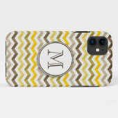 Zickzack Streifen mit rundem Monogramm Case-Mate iPhone Hülle (Rückseite (Horizontal))