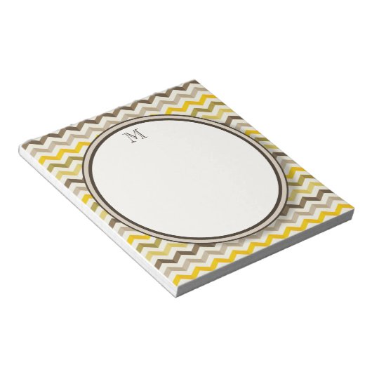 Zickzack Streifen mit rundem Monogramm Notizblock (angewinkelt)