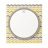 Zickzack Streifen mit rundem Monogramm Notizblock (Vorderseite)