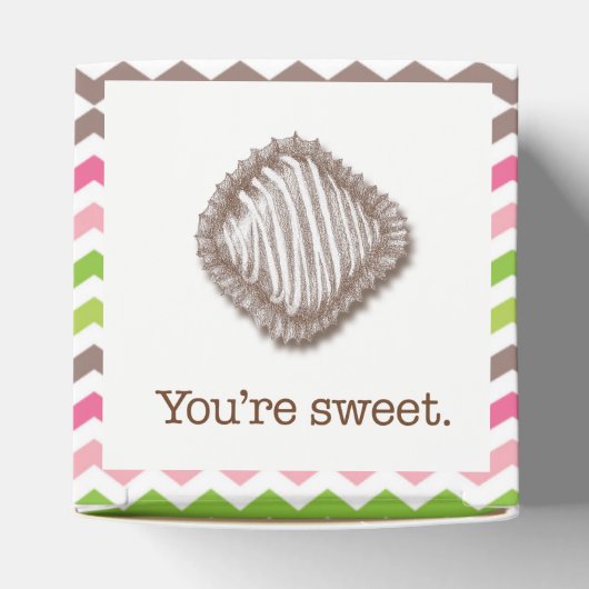 Zickzack Streifen mit Schokoladentrüffel Geschenkschachtel (Oben)