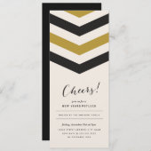 Zickzack Streifen Neujahr laden ein Einladung (Vorne/Hinten)