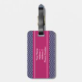 Zickzack Streifen-personalisierte Gepäckanhänger (Rückseite vertikal)