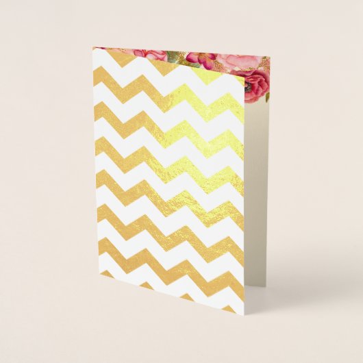 Zickzack Streifen | Rose Muttertag Folienkarte (Vorderseite)