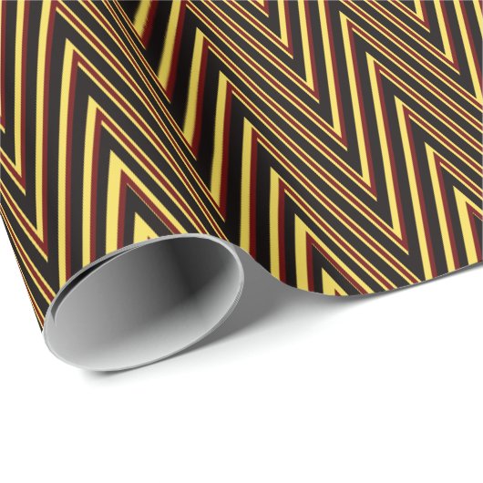 Zickzack Streifen schwarz und gelb - Klassisch Abs Geschenkpapier (Rolleneckpunkt)