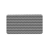Zickzack Streifen Schwarz/Weiß Adressaufkleber (Vorne)