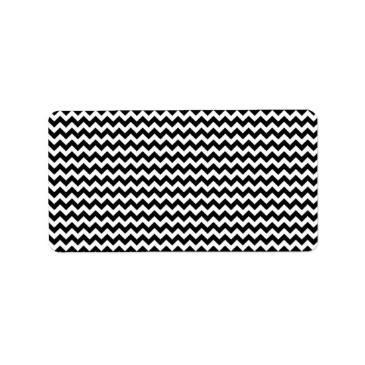 Zickzack Streifen Schwarz/Weiß Adressaufkleber (Vorne)