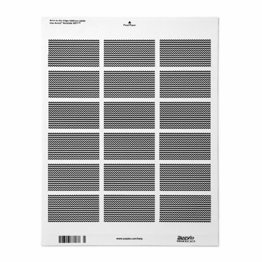 Zickzack Streifen Schwarz/Weiß Adressaufkleber (Vorne)