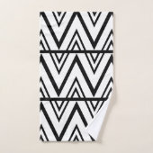 Zickzack Streifen Schwarz-Weiß-Zickzack Badhandtuch Set (Handtuch)