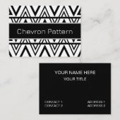 Zickzack Streifen Schwarz-Weiß-Zickzack Visitenkarte (Vorne/Hinten)