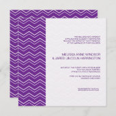 Zickzack Streifen tief Lila erschwinglich Einladung (Vorne/Hinten)