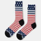 Zickzack Streifen und Dots Patriotic Socken (Linkes Detail)