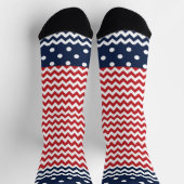 Zickzack Streifen und Dots Patriotic Socken (Oben)