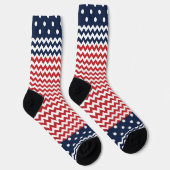 Zickzack Streifen und Dots Patriotic Socken (Rechts)