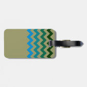 Zickzack Streifen und Monogramm Gepäckanhänger (Rückseite horizontal)