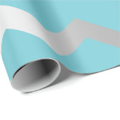 Zickzack Stripes Lines Ocean Blue Gray Silver Geschenkpapier (Rolleneckpunkt)
