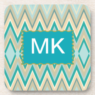 Zickzack-Telefone diagonal Getränkeuntersetzer