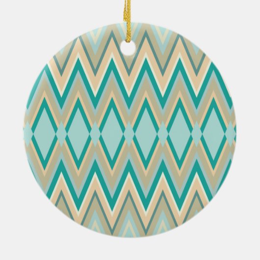 Zickzack-Telefone diagonal Keramik Ornament (Hinten)