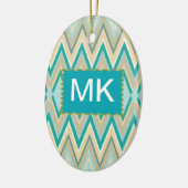 Zickzack-Telefone diagonal Keramik Ornament (Links)