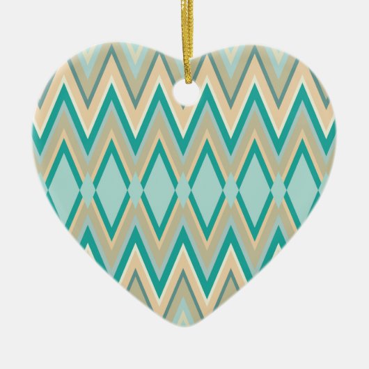 Zickzack-Telefone diagonal Keramik Ornament (Vorne)