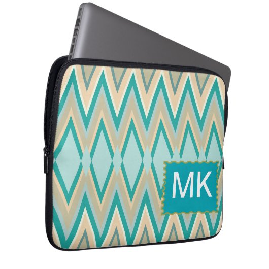 Zickzack-Telefone diagonal Laptopschutzhülle (Vorne Rechts)