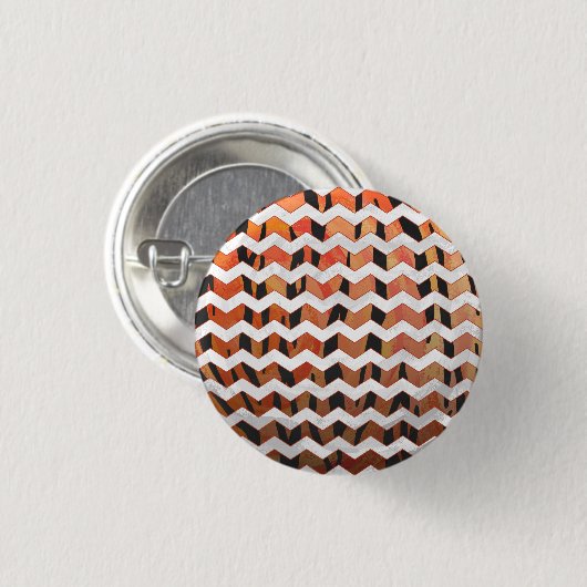 Zickzack Tiger Hot orange und Black Print Button (Vorne & Hinten)