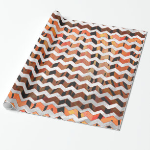 Zickzack Tiger Hot orange und Black Print Geschenkpapier