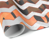Zickzack Tiger Hot orange und Black Print Geschenkpapier (Rolleneckpunkt)