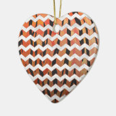Zickzack Tiger Hot orange und Black Print Keramikornament (Links)