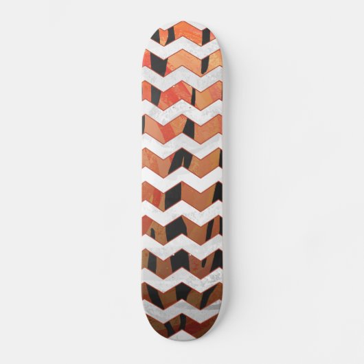 Zickzack Tiger Hot orange und Black Print Skateboard (Vorderseite)