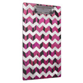 Zickzack Tiger-Hot-Rosa und Schwarz-Print Klemmbrett (Rechts)