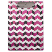 Zickzack Tiger-Hot-Rosa und Schwarz-Print Klemmbrett (Vorderseite)
