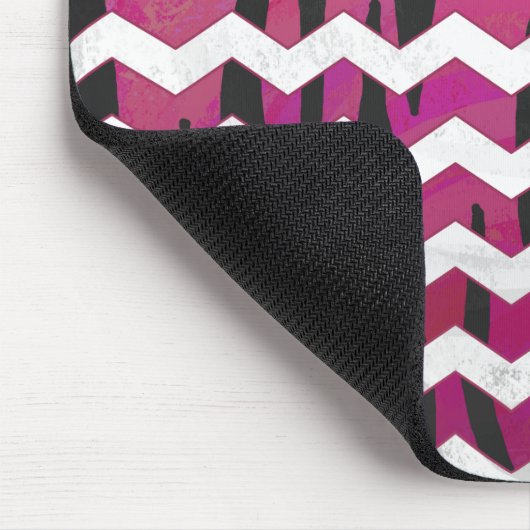 Zickzack Tiger-Hot-Rosa und Schwarz-Print Mousepad (Ecke)