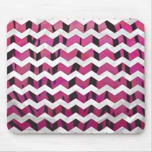 Zickzack Tiger-Hot-Rosa und Schwarz-Print Mousepad