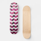 Zickzack Tiger-Hot-Rosa und Schwarz-Print Skateboard (Vorderseite)