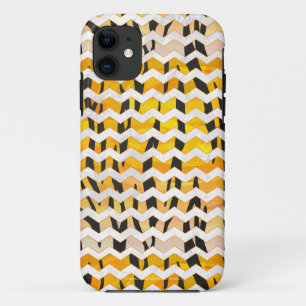 Zickzack Tiger Schwarz/Orange-Print iPhone 11 Hülle