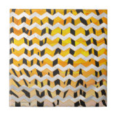 Zickzack Tiger Schwarz/Orange-Print Fliese (Vorderseite)