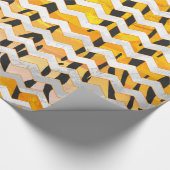 Zickzack Tiger Schwarz/Orange-Print Geschenkpapier (Ecke)