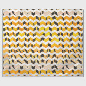 Zickzack Tiger Schwarz/Orange-Print Geschenkpapier (Flach)