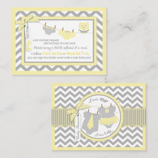 Zickzack Tutu Krawatte Diape Owl bringen eine Buch Begleitkarte (Vorne/Hinten)